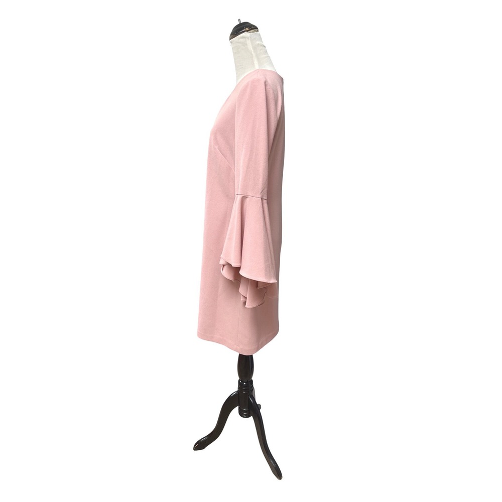Pink Bell Sleeve Cocktail Dress Womens Size 6 Eliza J Shift Mini Wedding Guest - Picture 5 of 7